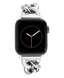 Women's Silver-Tone Mixed Metal Chain Link Bracelet for Apple Watch, Compatible with 38mm, 41mm, 41mm