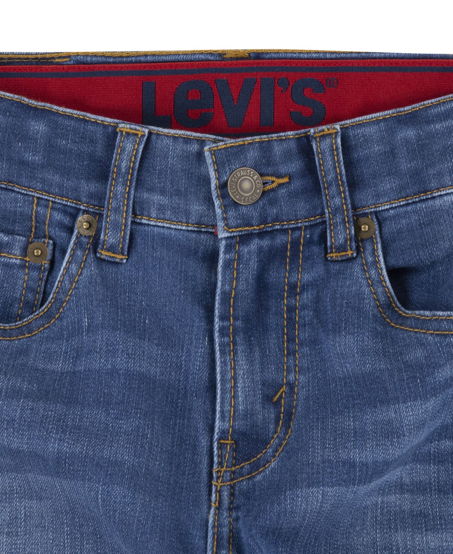 Детские джинсы Levi's 514 прямого кроя из стретча, 8-20, цвет: Синий каменный — фото 12