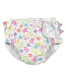 i play. Baby Girls Ruffle Snap Reusable Absorbent Swim Diaper