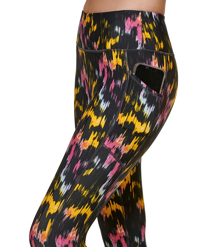 DKNY SPORT Women's Metallic Snake-Print High-Waist 7/8 Leggings DP1P2789  NWT