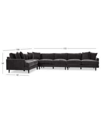 CLOSEOUT! Mariyah Fabric 4-Pc. Sectional with Sofa, Created for Macy's