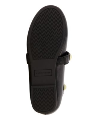 Big Girls Ankle Strap Pyramid Stud Ballet Flats