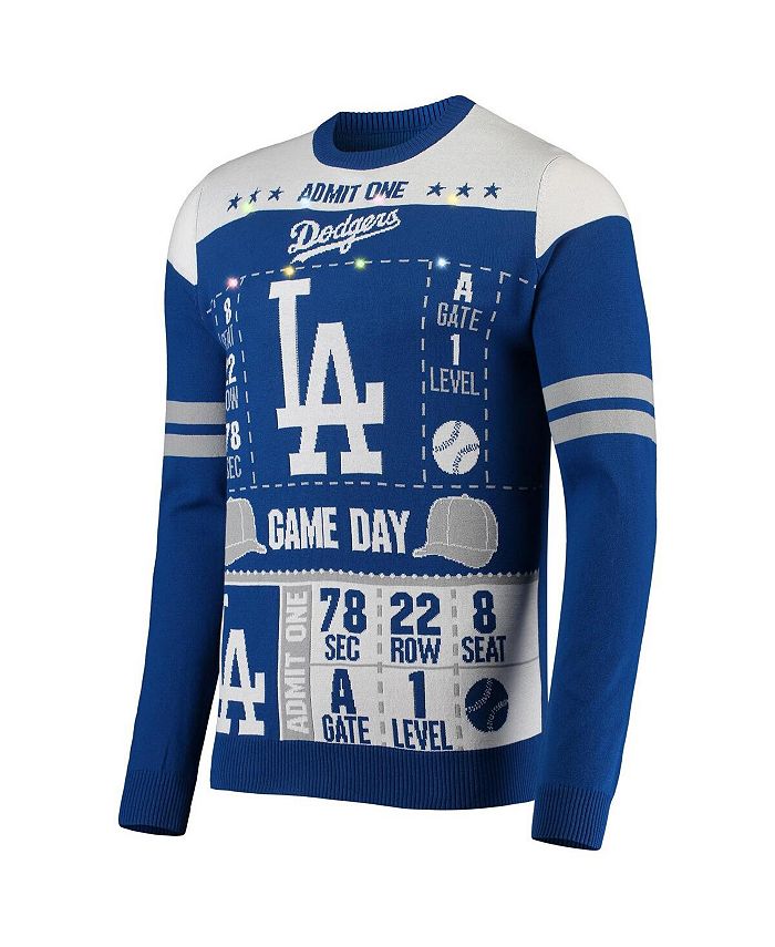 FOCO Men's Royal Los Angeles Dodgers Ticket LightUp Ugly Sweater Macy's