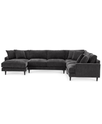 CLOSEOUT! Mariyah Fabric 4-Pc. Sectional with Chaise, Created for Macy's
