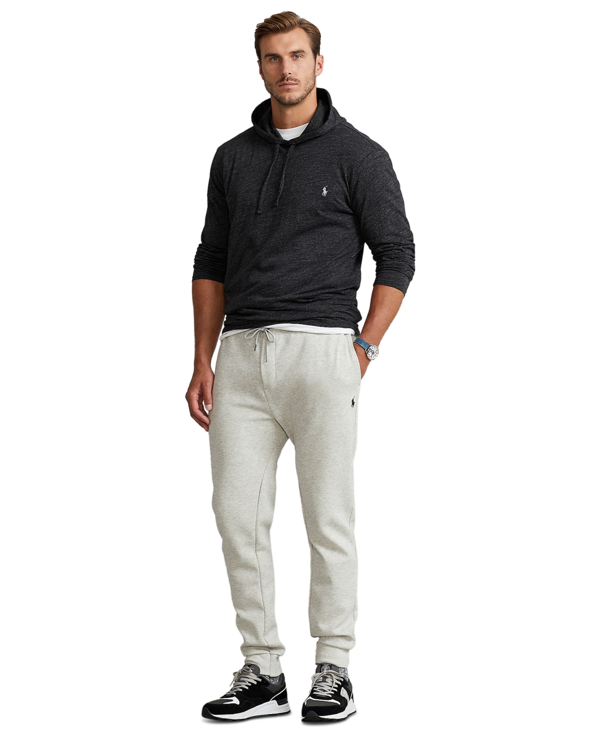 Polo Ralph Lauren Jersey Hooded T-shirt In Ink