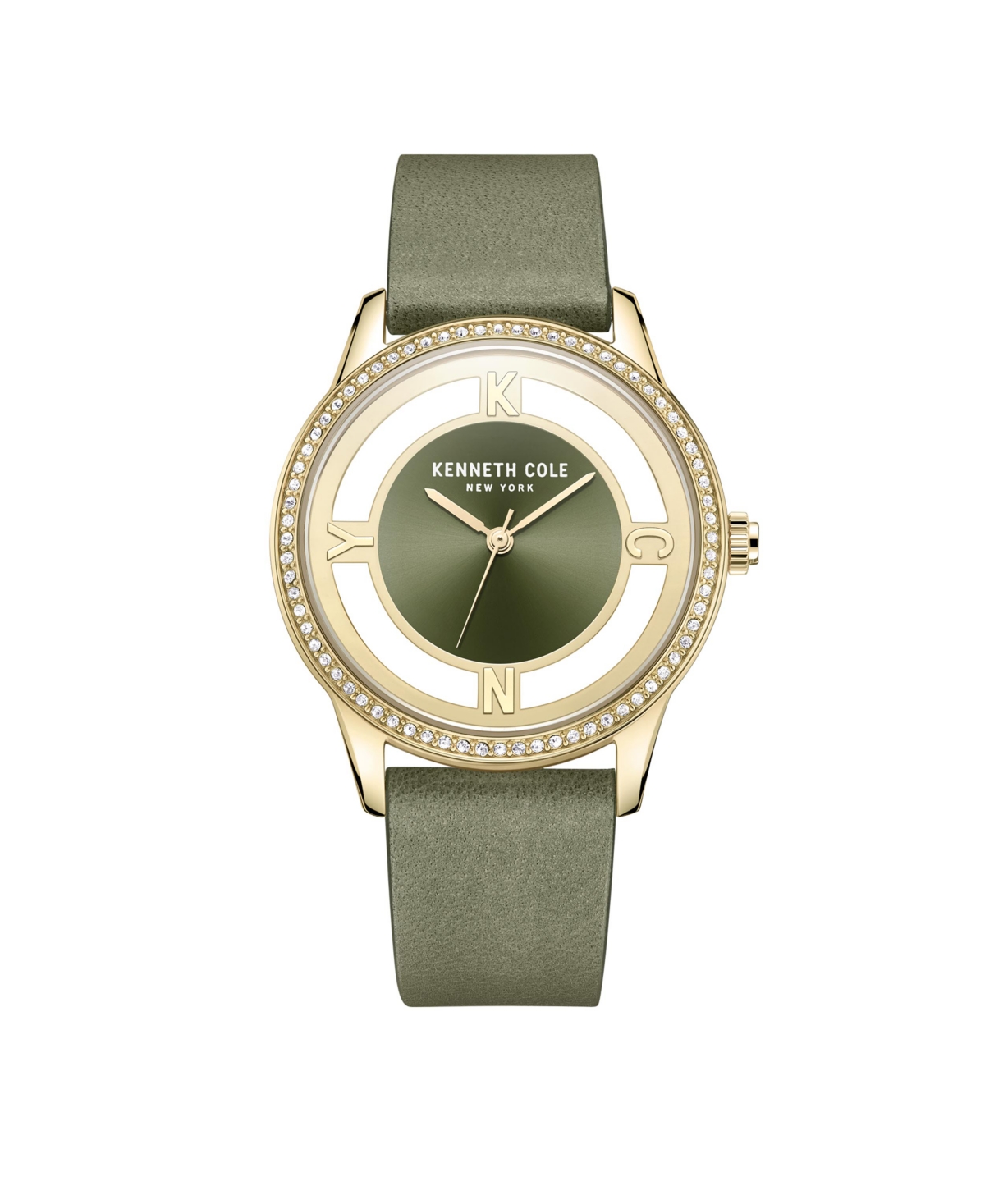 Women's Transparency Green Genuine Leather Strap Watch 36mm - Green