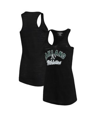 Women's Black Oakland Athletics Multicount Racerback Tank Top