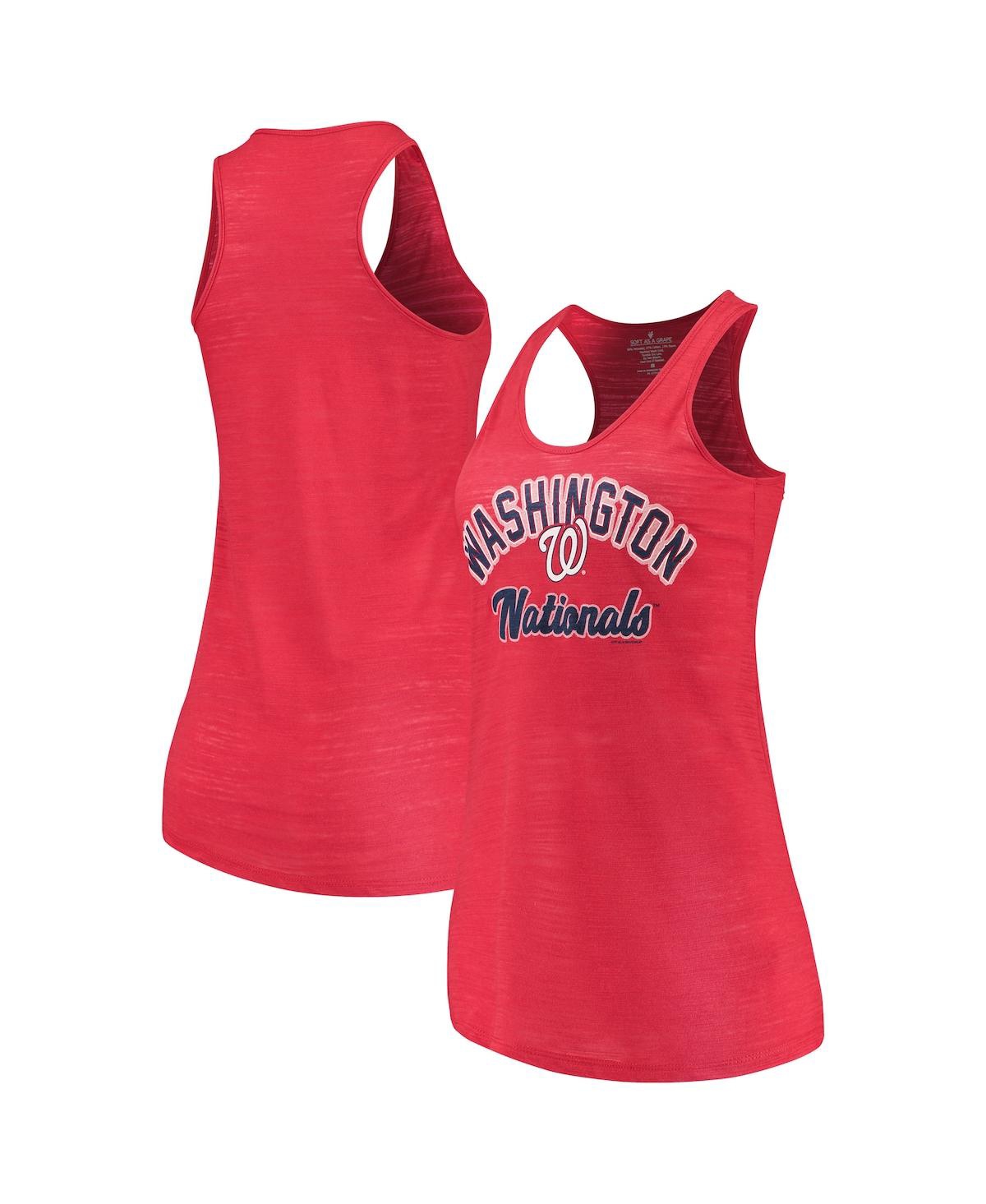 Shop Soft As A Grape Women's  Red Washington Nationals Multicount Racerback Tank Top