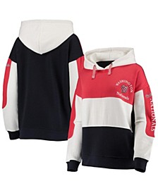 Women's Red and Navy Washington Nationals Rugby Pullover Hoodie