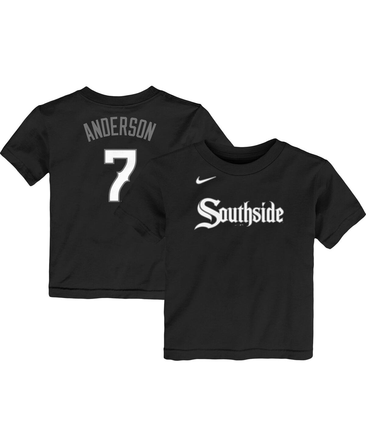 Nike Preschool Boys And Girls  Tim Anderson Black Chicago White Sox City Connect Name And Number T-sh In Black