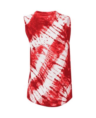 Women's Red St. Louis Cardinals Money Ball Tie-Dye Tank Top