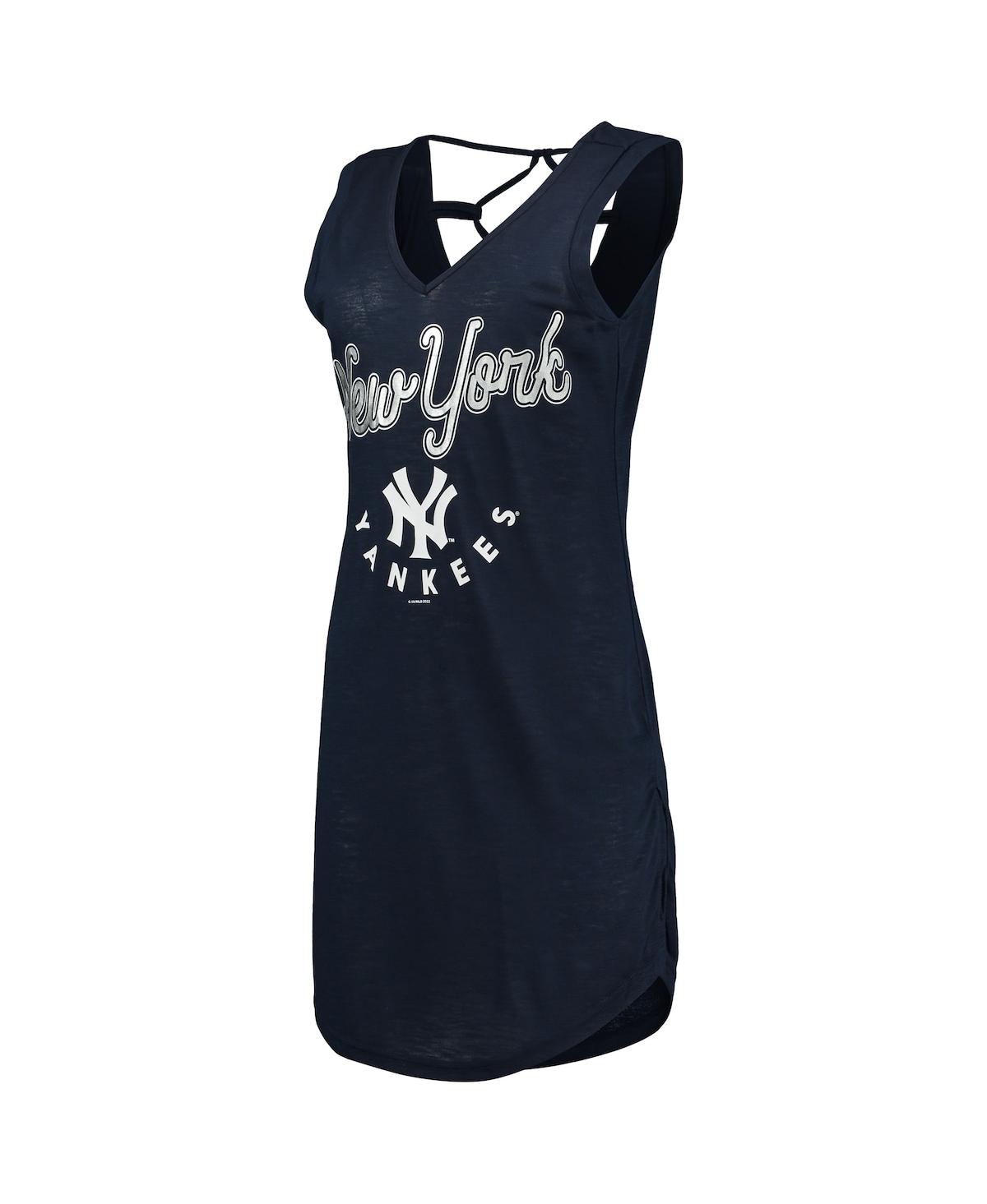 Shop G-iii 4her By Carl Banks Women's  Navy New York Yankees Game Time Slub Beach V-neck Cover-up Dress