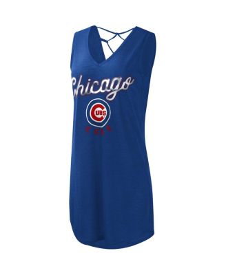 Women's Royal Chicago Cubs Game Time Slub Beach V-Neck Cover-Up Dress