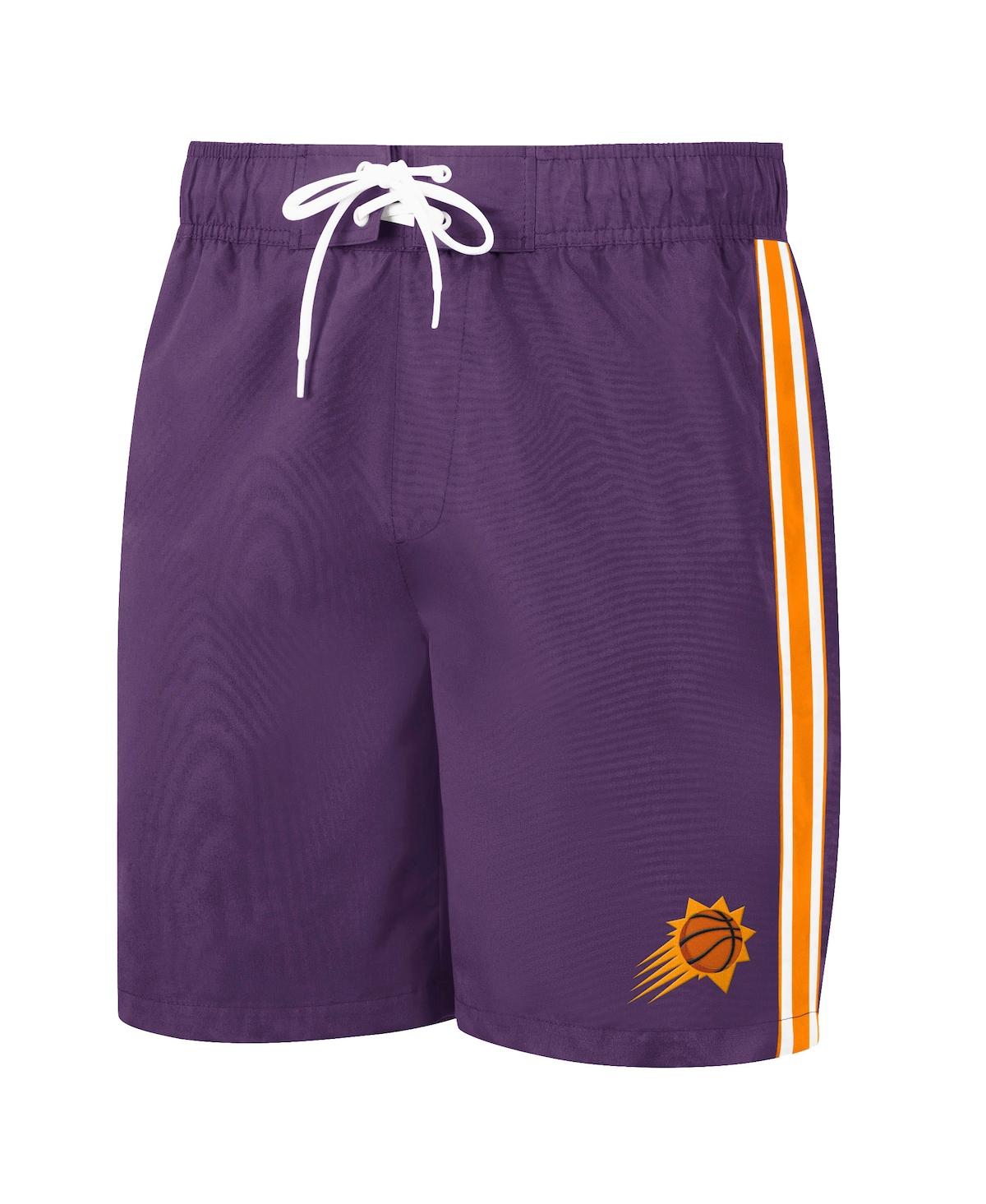 Shop G-iii Sports By Carl Banks Men's  Purple, Orange Phoenix Suns Sand Beach Volley Swim Shorts In Purple,orange