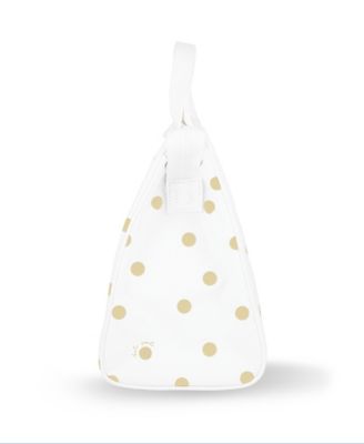 Lunch Bag - White with Gold Polka Dots