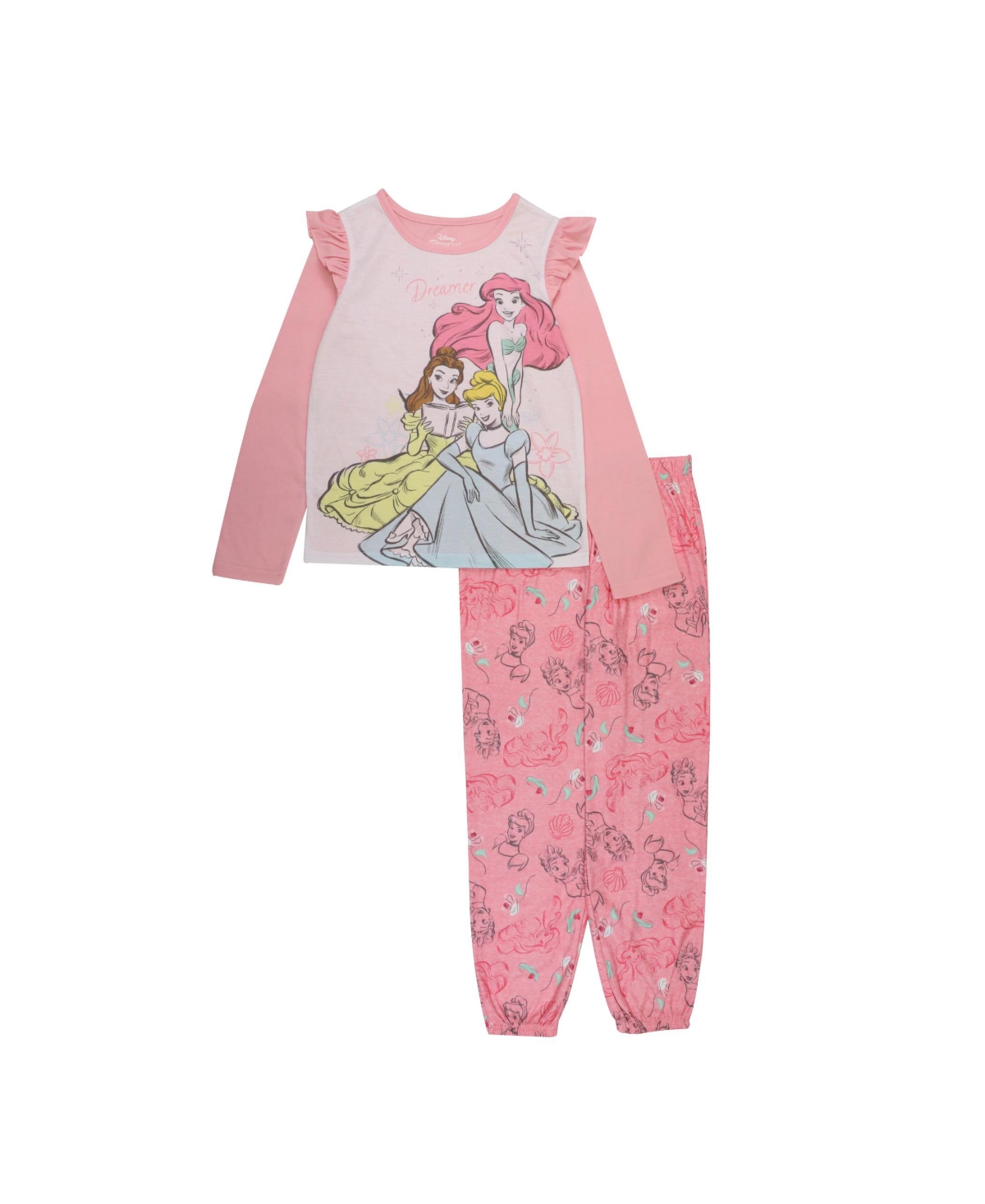 Ame Little Girls Disney Princess Top And Pajama, 2-piece Set In Assorted