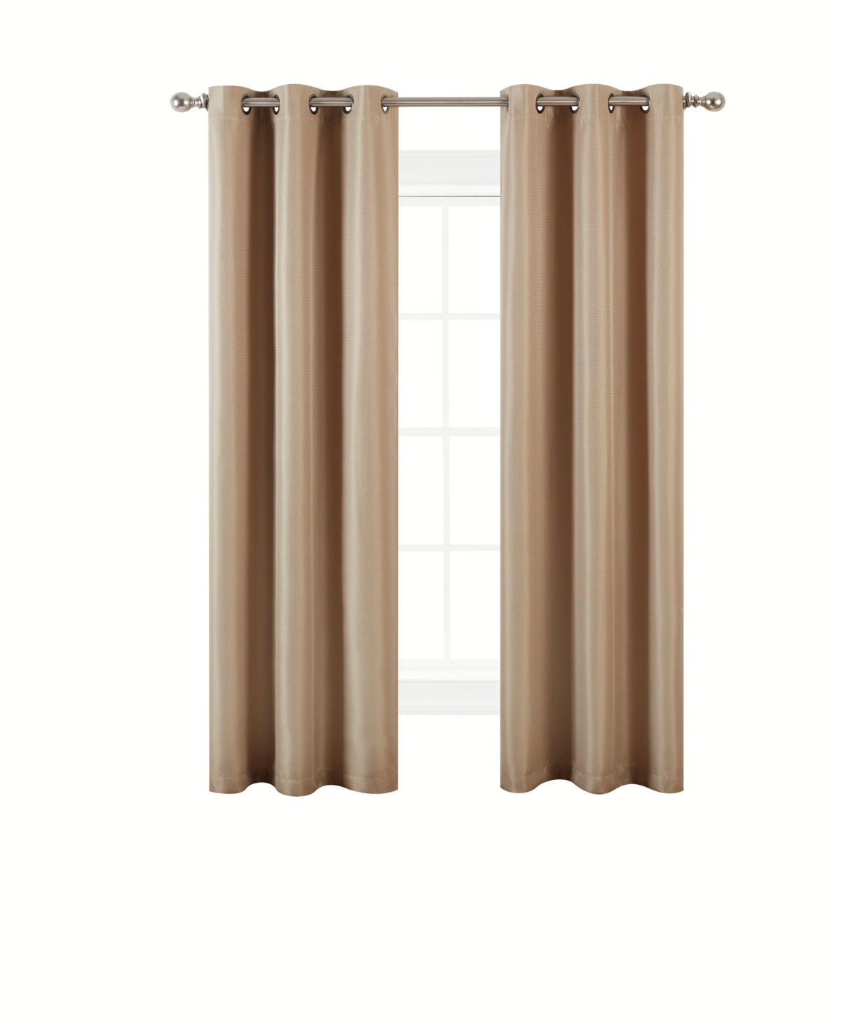 Nautica Milton Thermal Woven Room Darkening Grommet Window Curtain Panel Set,