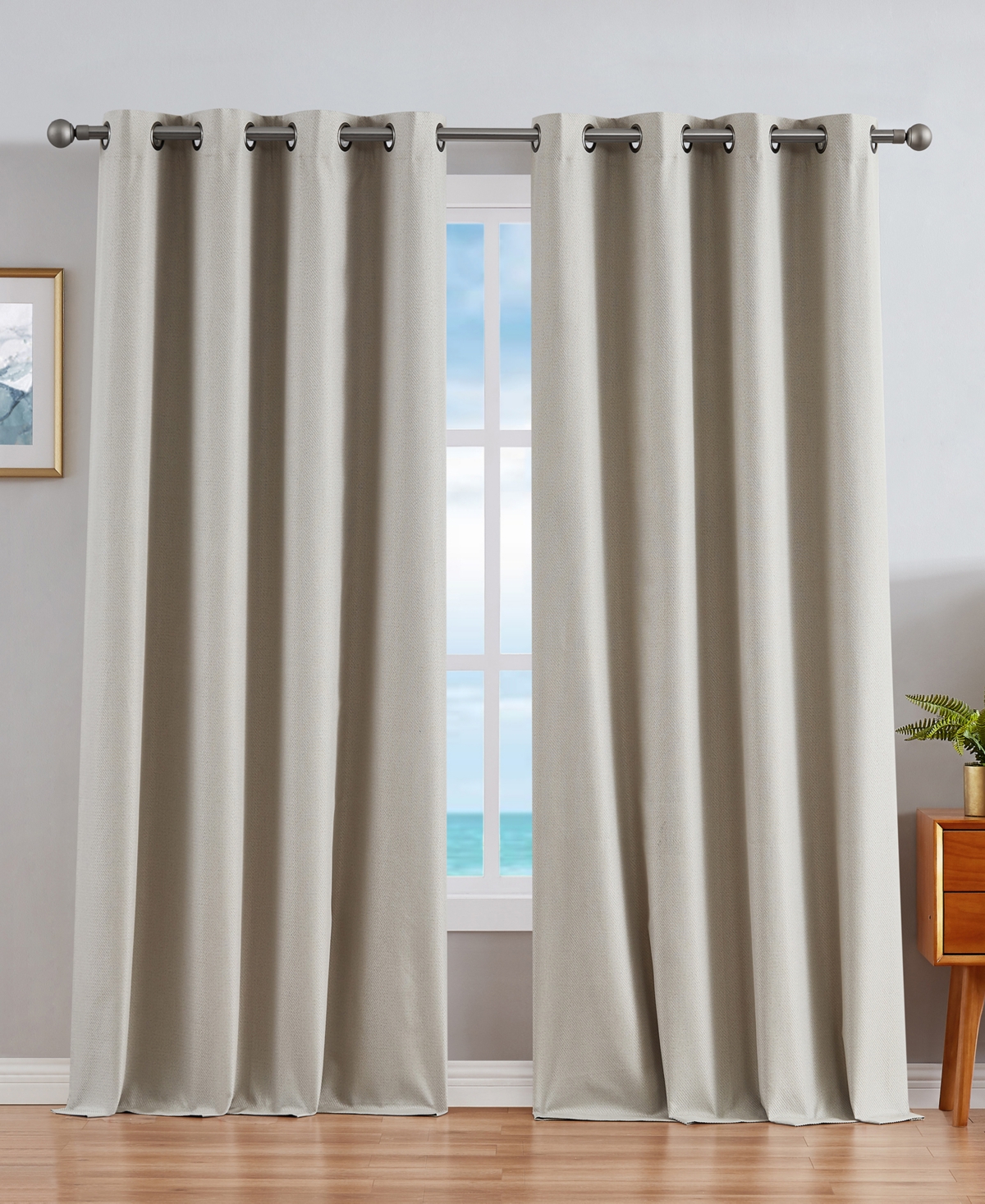 Providence Ultimate Blackout Grommet Window Curtain Panel Set, 52" x 108" - Charcoal