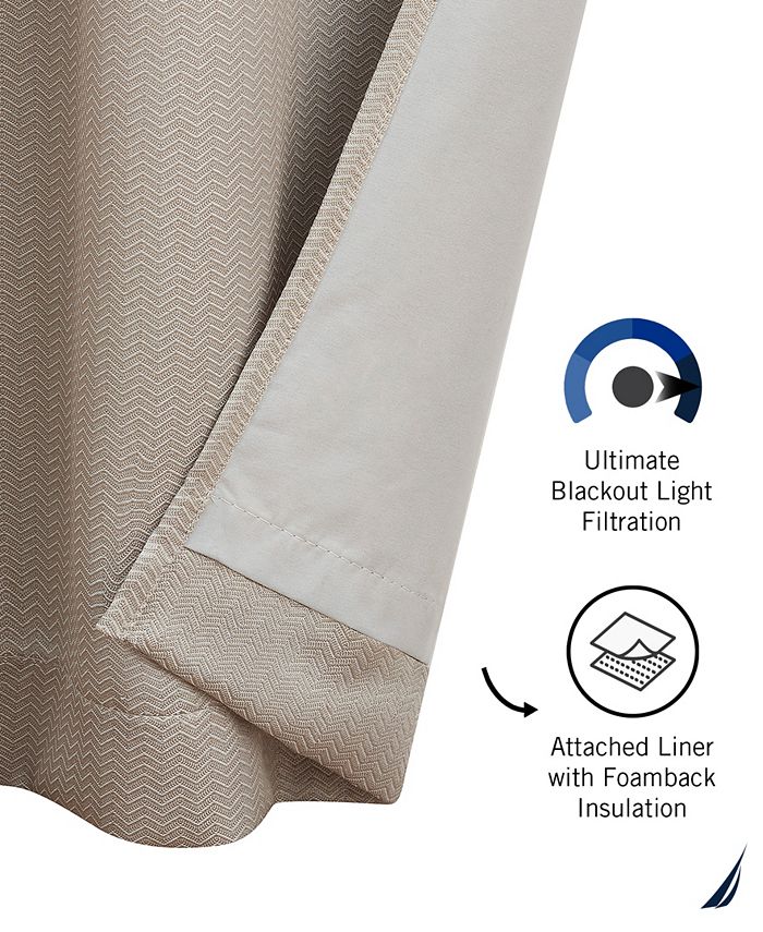 Nautica Virginia Ultimate Blackout Back Tab Window Curtain Panel Set