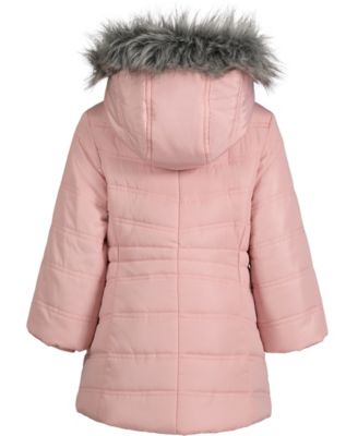 Aerial Longline Faux Fur Hooded Jacket 