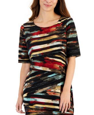 Petite Zig-Zag-Print Dress