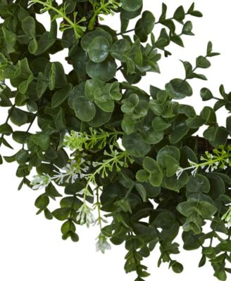 18" Eucalyptus Double Ring Wreath w/ Twig Base