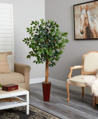 5.5' Ficus Artificial Tree in Bamboo Planter