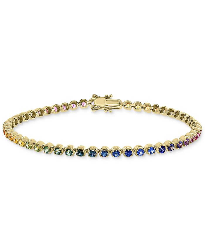 EFFY Collection EFFY® Multi-Sapphire Link Bracelet (3-7/8 ct. t.w.) in ...