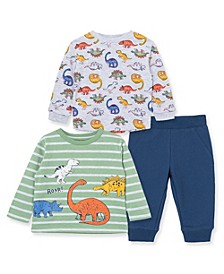Baby Boys T-shirts and Pants, 3-Piece Set