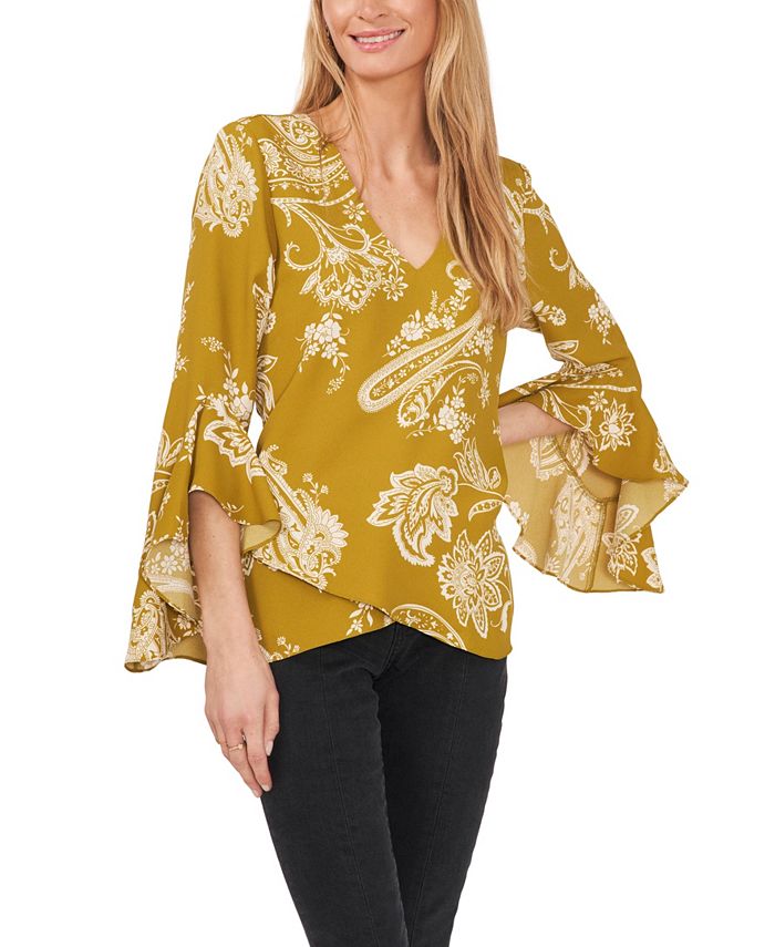 Vince Camuto Women s Flutter Sleeve V neck Blouse Macy s