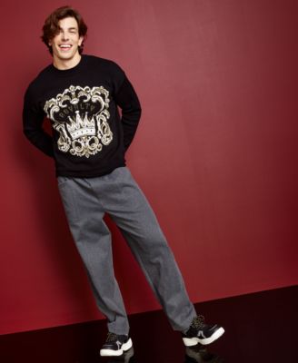 Royalty by Maluma - Men's Relaxed-Fit Birdseye Jacquard Logo Sweater