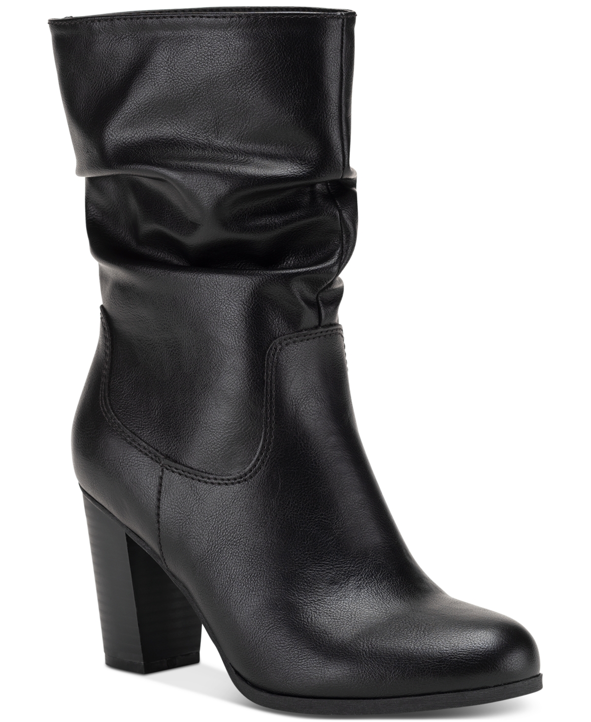 Style & Co Saraa Slouch Mid-shaft Boots, Created For Macy's In Black Sm