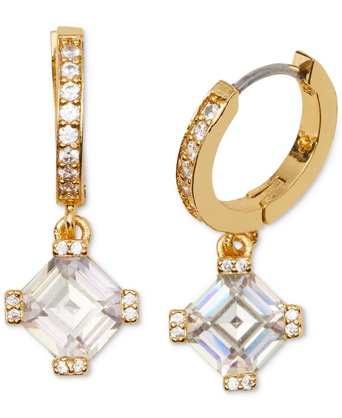 Cubic Zircon Charm Hoops
