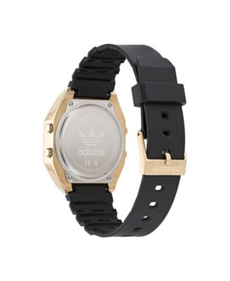Unisex Digital Two Black Resin Strap Watch 36mm