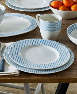 Hammock Stripes Rim Salad Plates, Set of 4