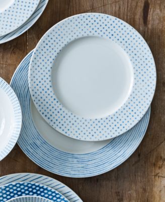 Hammock "Stripes" Rim Dinner Plates, Set of 4