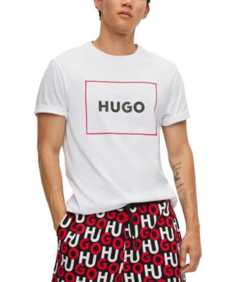 HUGO - Men's Red Frame Logo T-Shirt