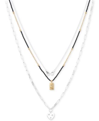 Lucky Brand - Two-Tone Good Luck Charm Layered Pendant Necklace, 16" + 2" extender