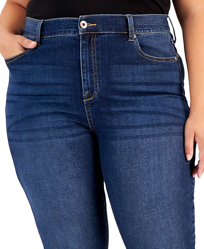 Trendy Plus Size High Rise Skinny Ankle Jeans - thumbnail 4