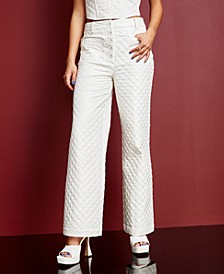 Women's Quilted Button-Fly Pants, Created for Macy's