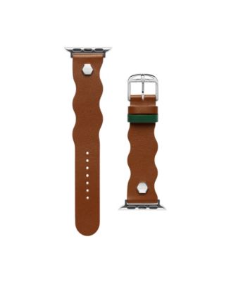 Women's Ted Wavy Design Tan Leather Strap
