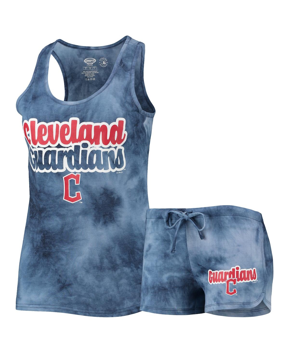 Women's Concepts SportCleveland Guardians Billboard Racerback Tank Top and Shorts Set - Navy