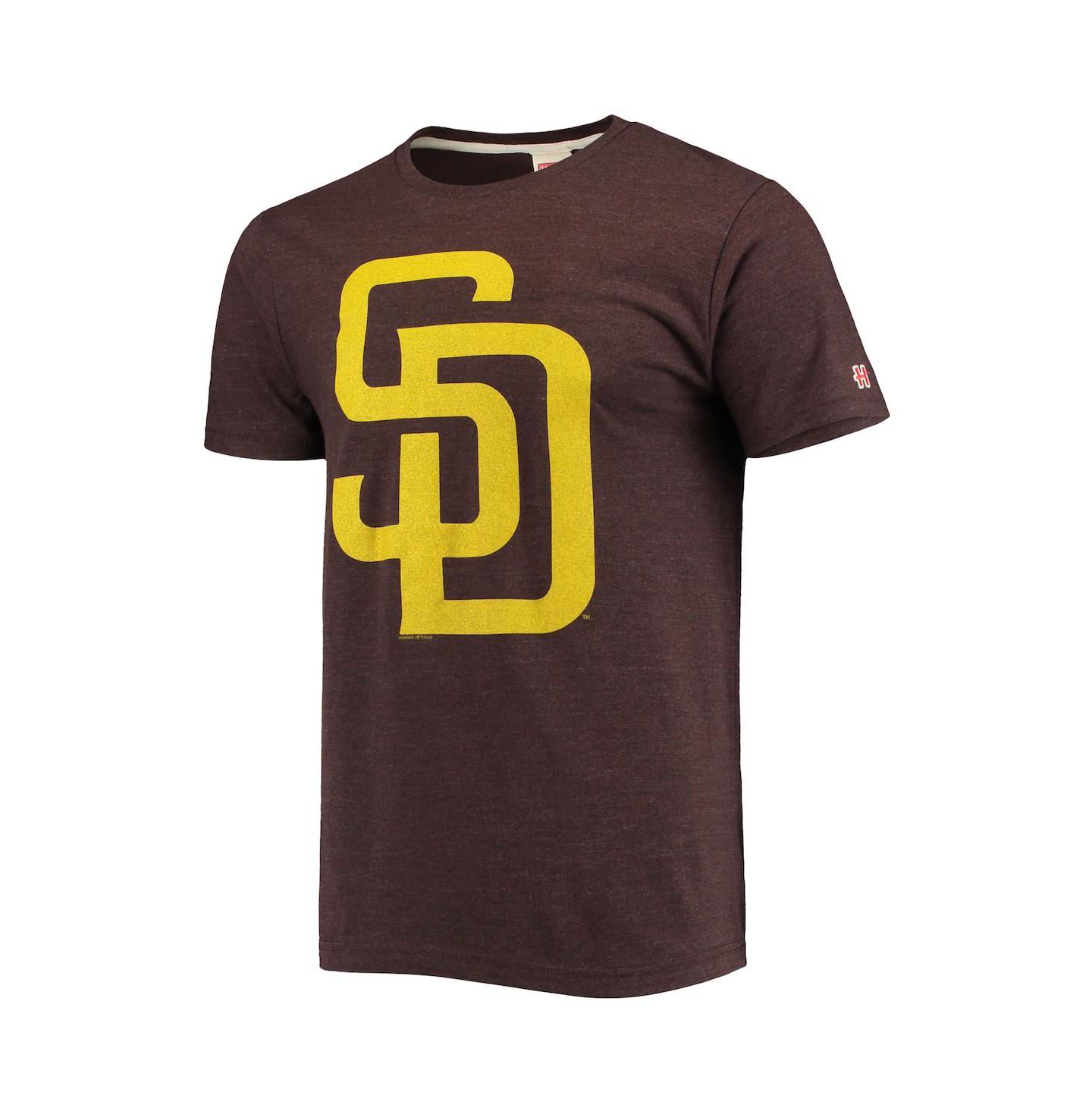 Мужская футболка Homage Brown San Diego Padres Hand Drawn Logo Tri-Blend — фото 3