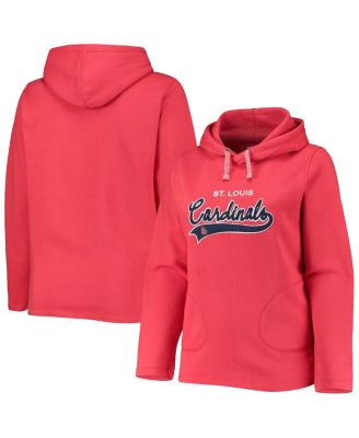 Women's Red St. Louis Cardinals Plus Size Side Split Pullover Hoodie