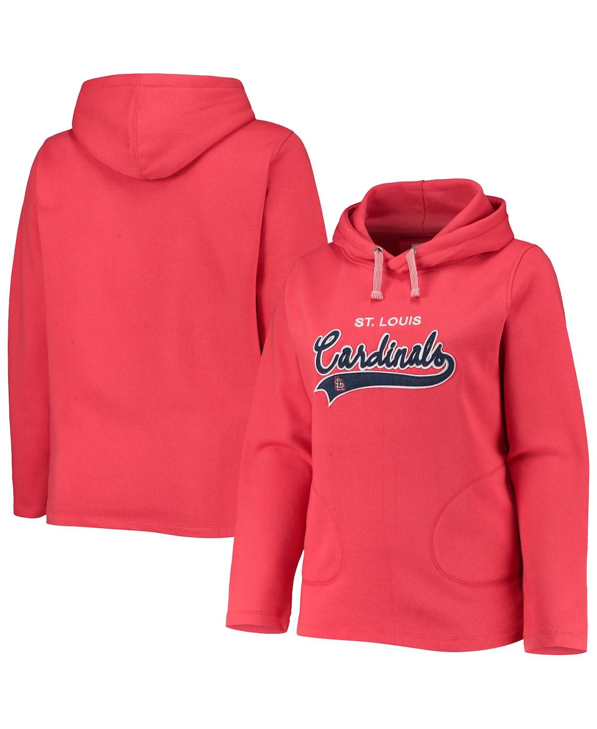 Soft As A Grape Red St. Louis Cardinals Plus Size Side Split Pullover Hoodie In Red
