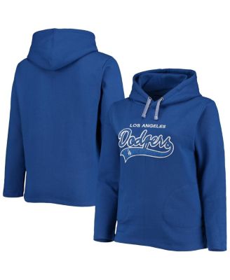 Women's Royal Los Angeles Dodgers Plus Size Side Split Pullover Hoodie