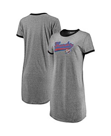 Women's Branded Heathered Gray Oklahoma City Thunder Tri-Blend T-shirt Dress