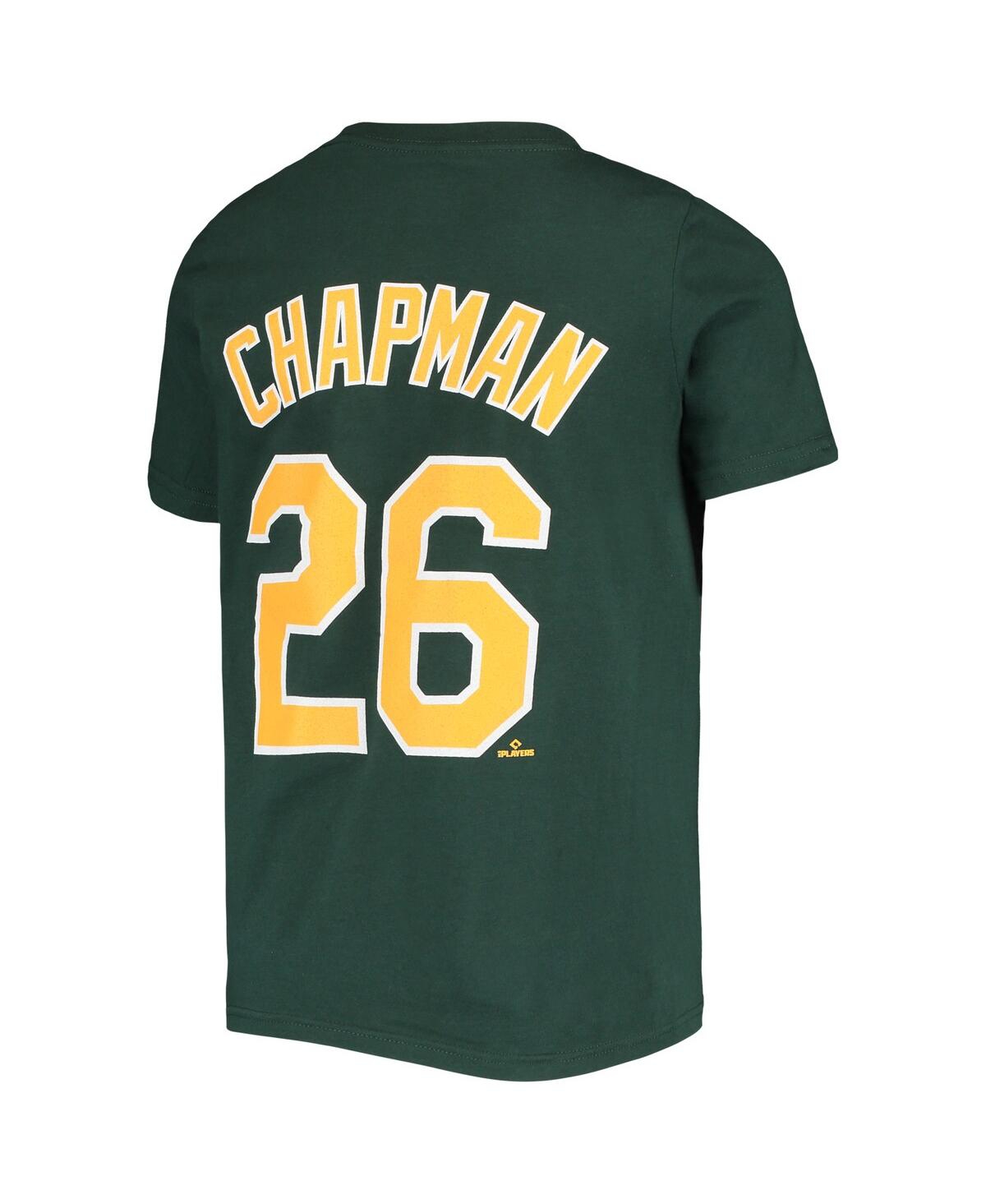 Shop Nike Big Boys  Matt Chapman Green Oakland Athletics Team Player Name And Number T-shirt