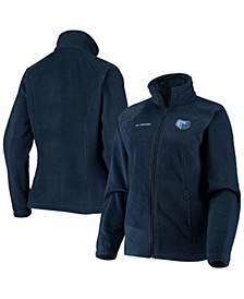 Women's Navy Memphis Grizzlies Benton Springs Raglan Fleece Full-Zip Jacket