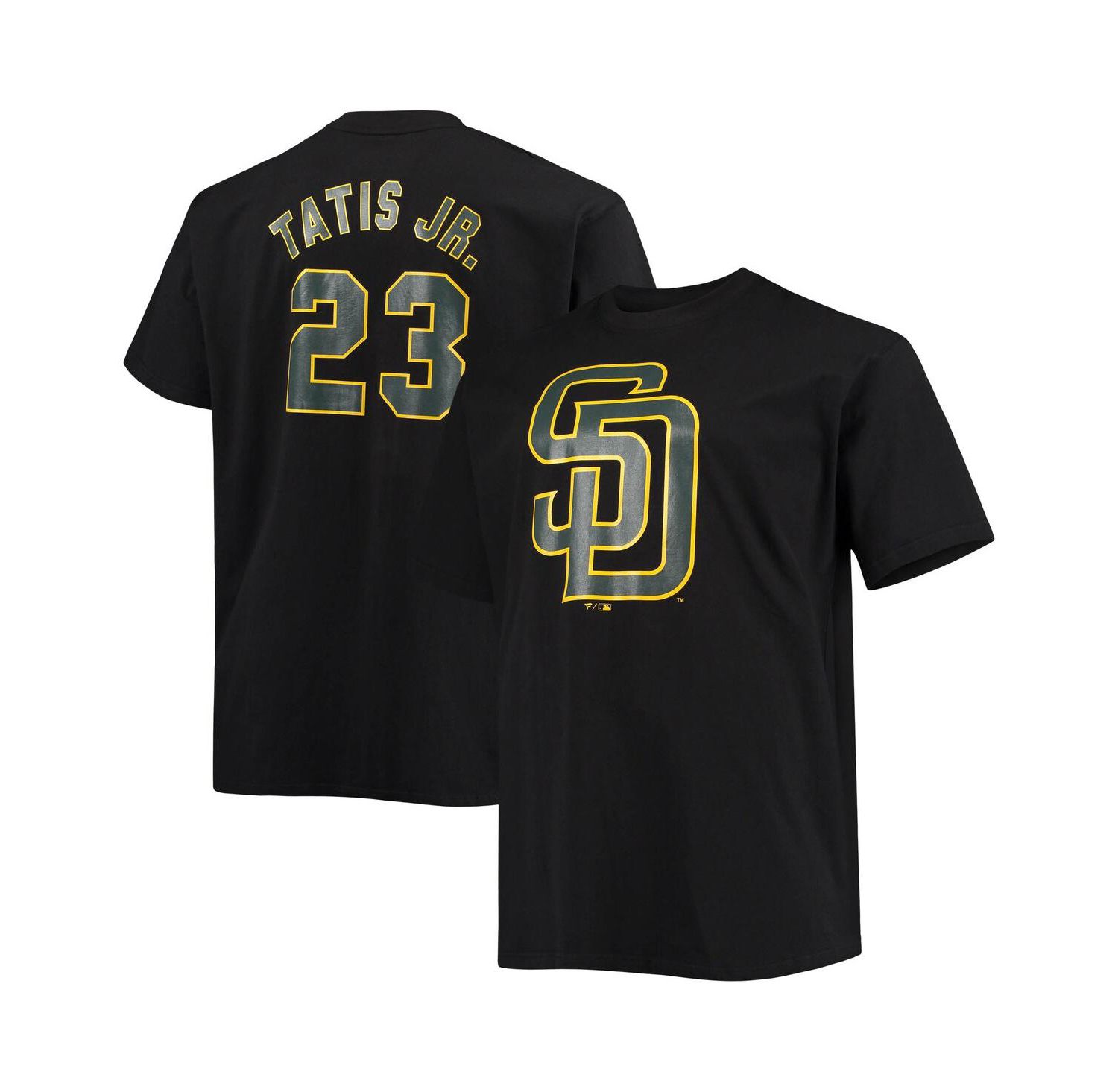 Men's Fernando Tatis Jr. Black San Diego Padres Big and Tall Wordmark Name and Number T-shirt